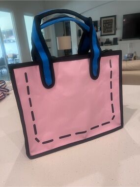 Two-Tone Pink and Blue Neoprene Tote